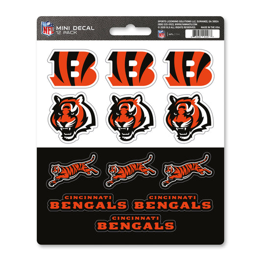 Cincinnati Bengals 12 Count Mini Decal Sticker Pack - Cincinnati Bengals