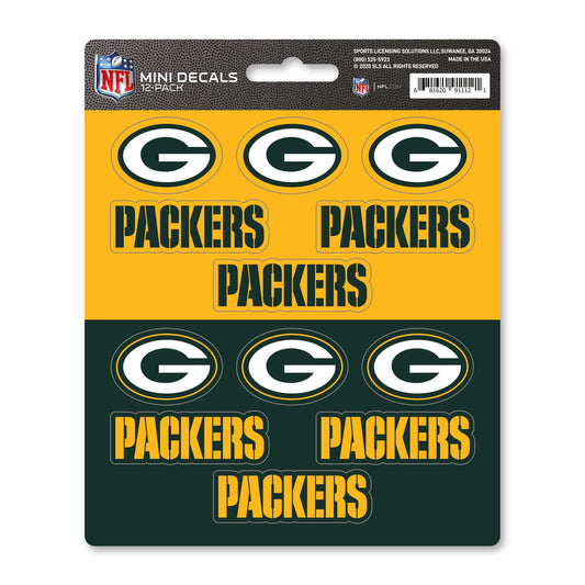 Green Bay Packers 12 Count Mini Decal Sticker Pack - Green Bay Packers