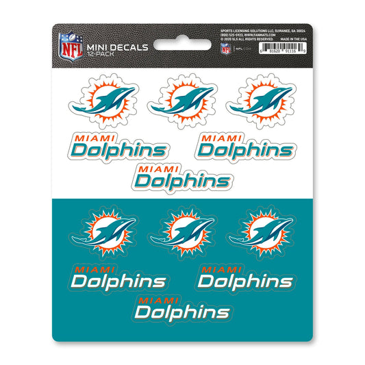 Miami Dolphins 12 Count Mini Decal Sticker Pack