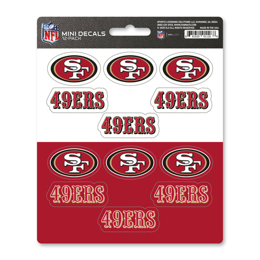 San Francisco 49ers 12 Count Mini Decal Sticker Pack