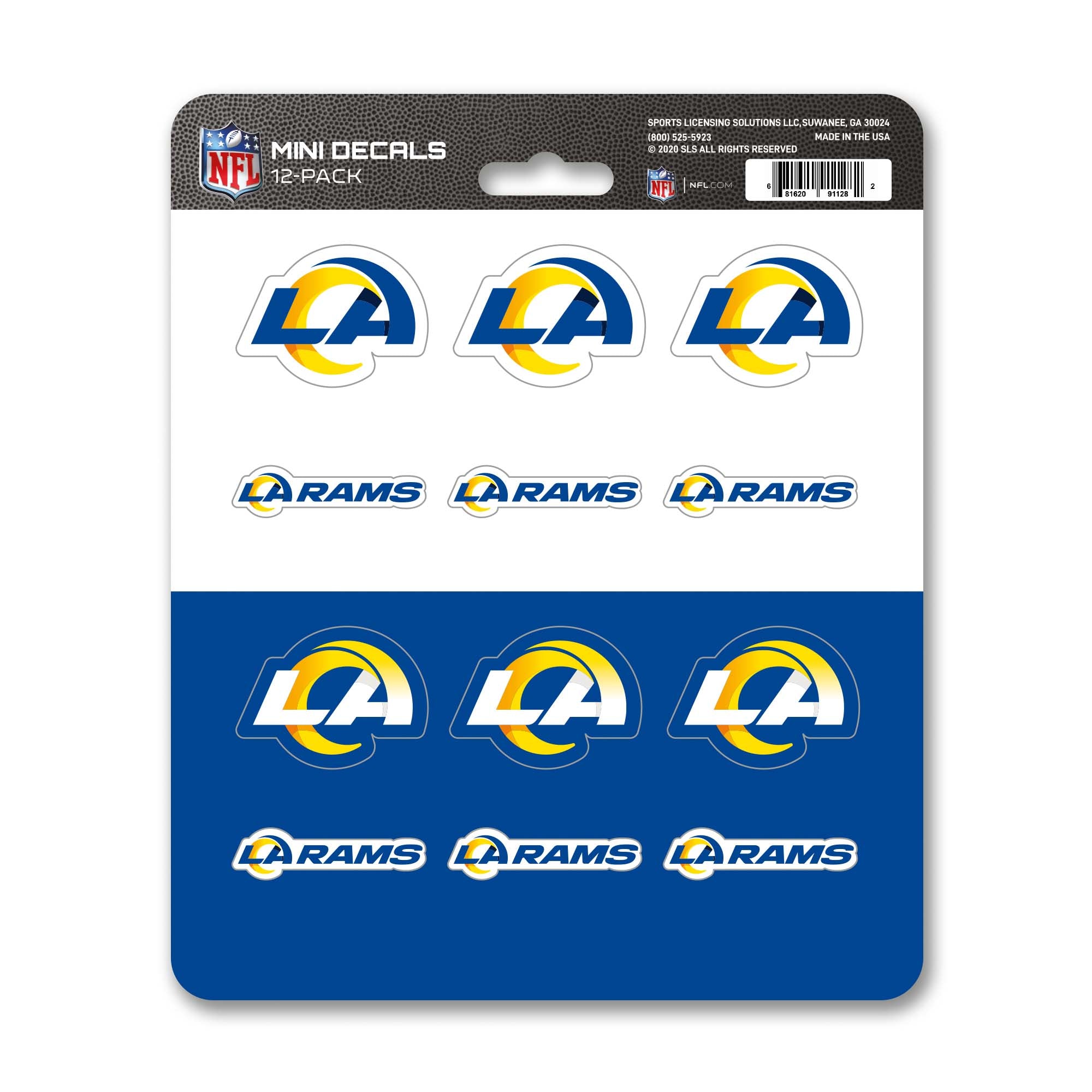 Los Angeles Rams 12 Count Mini Decal Sticker Pack