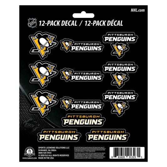 Pittsburgh Penguins 12 Count Mini Decal Sticker Pack