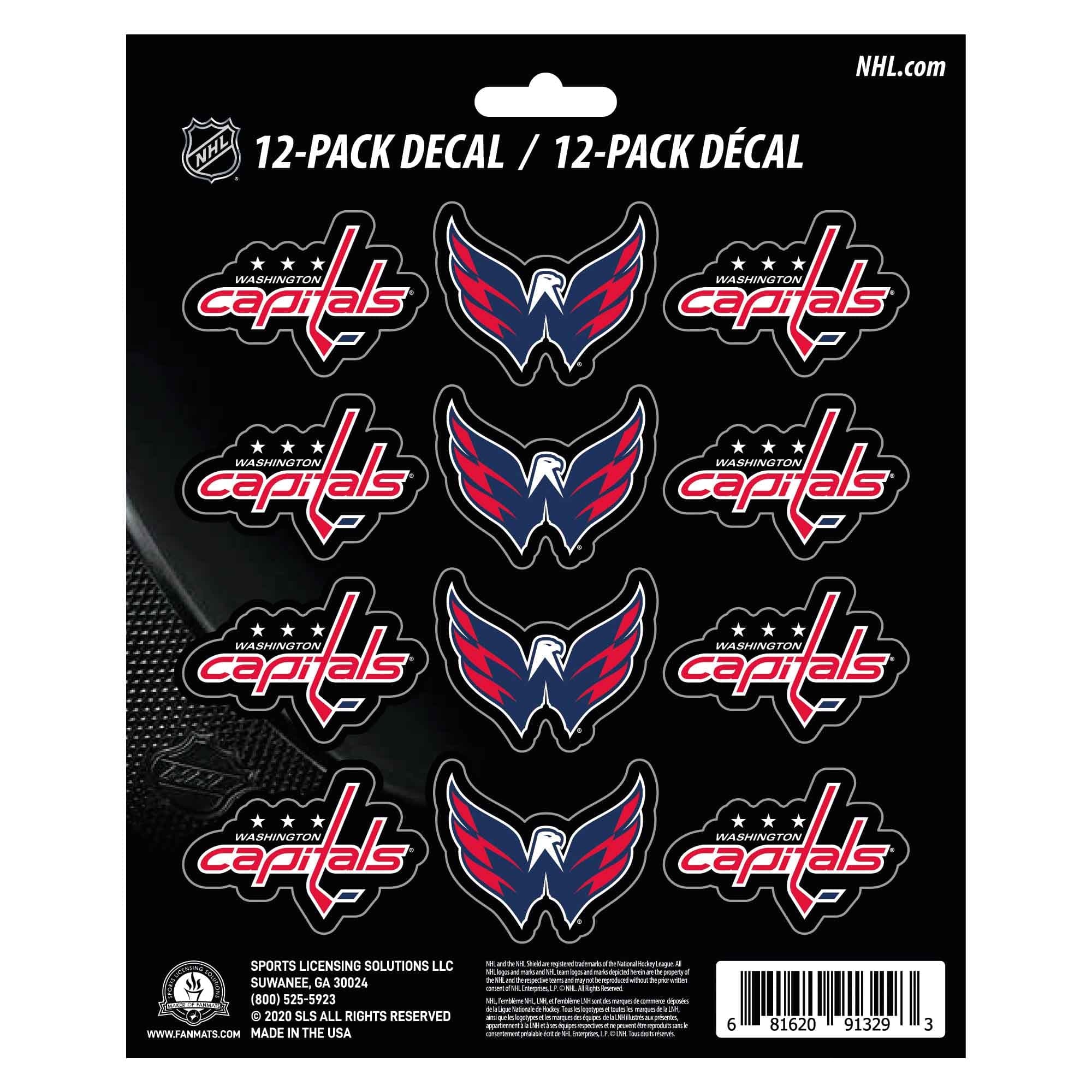 Washington Capitals 12 Count Mini Decal Sticker Pack