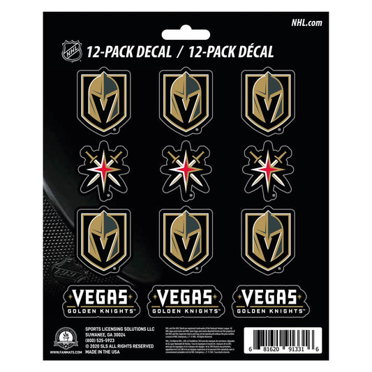 Vegas Golden Knights 12 Count Mini Decal Sticker Pack