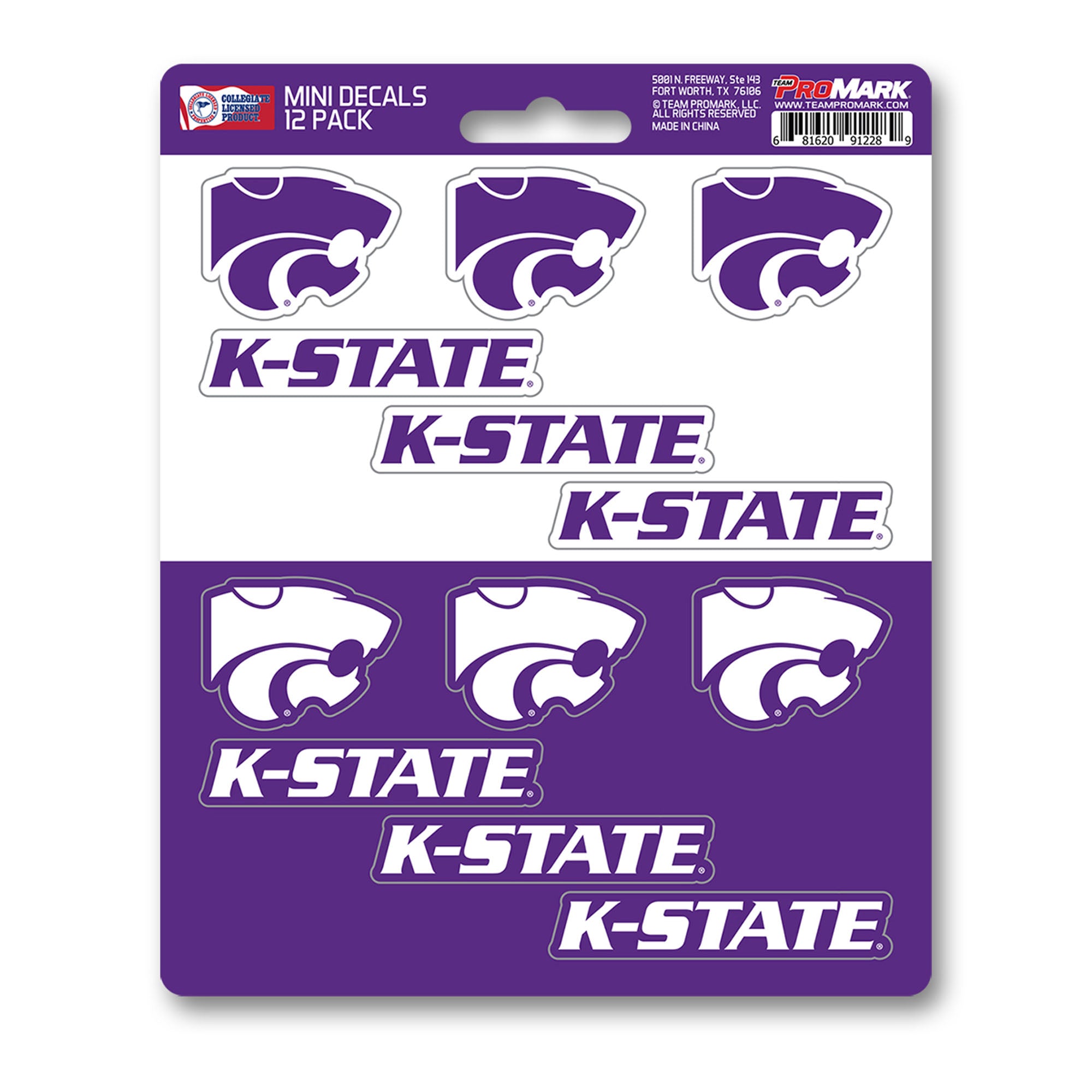 Kansas State Wildcats 12 Count Mini Decal Sticker Pack