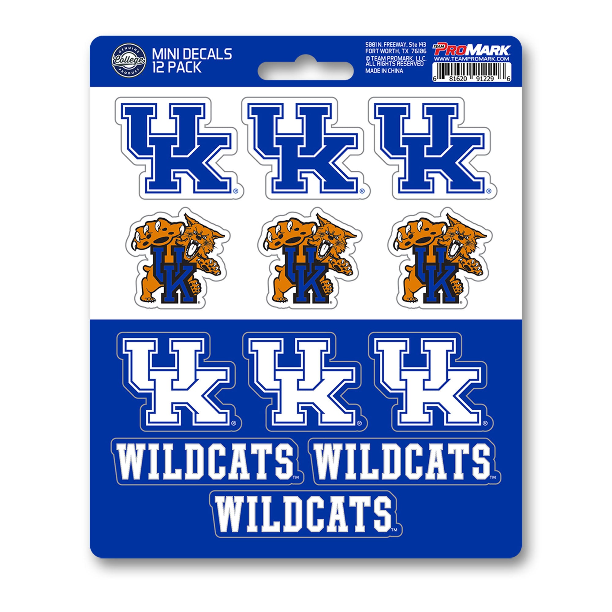 Kentucky Wildcats 12 Count Mini Decal Sticker Pack