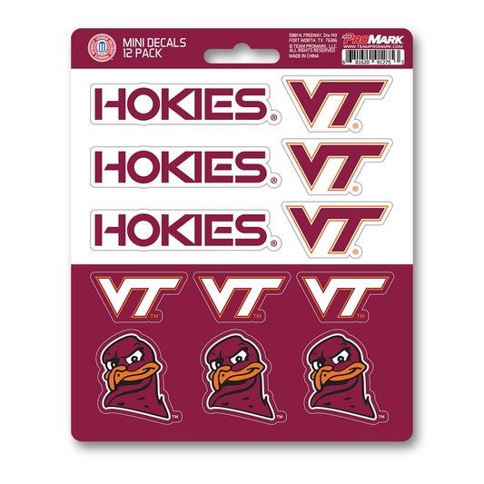 Virginia Tech Hokies 12 Count Mini Decal Sticker Pack