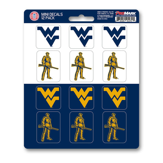 West Virginia Mountaineers 12 Count Mini Decal Sticker Pack