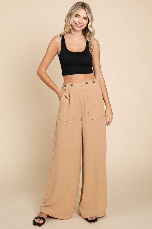 Culture Code Full Size High Waist Wide Leg Cargo Pants Trendsi