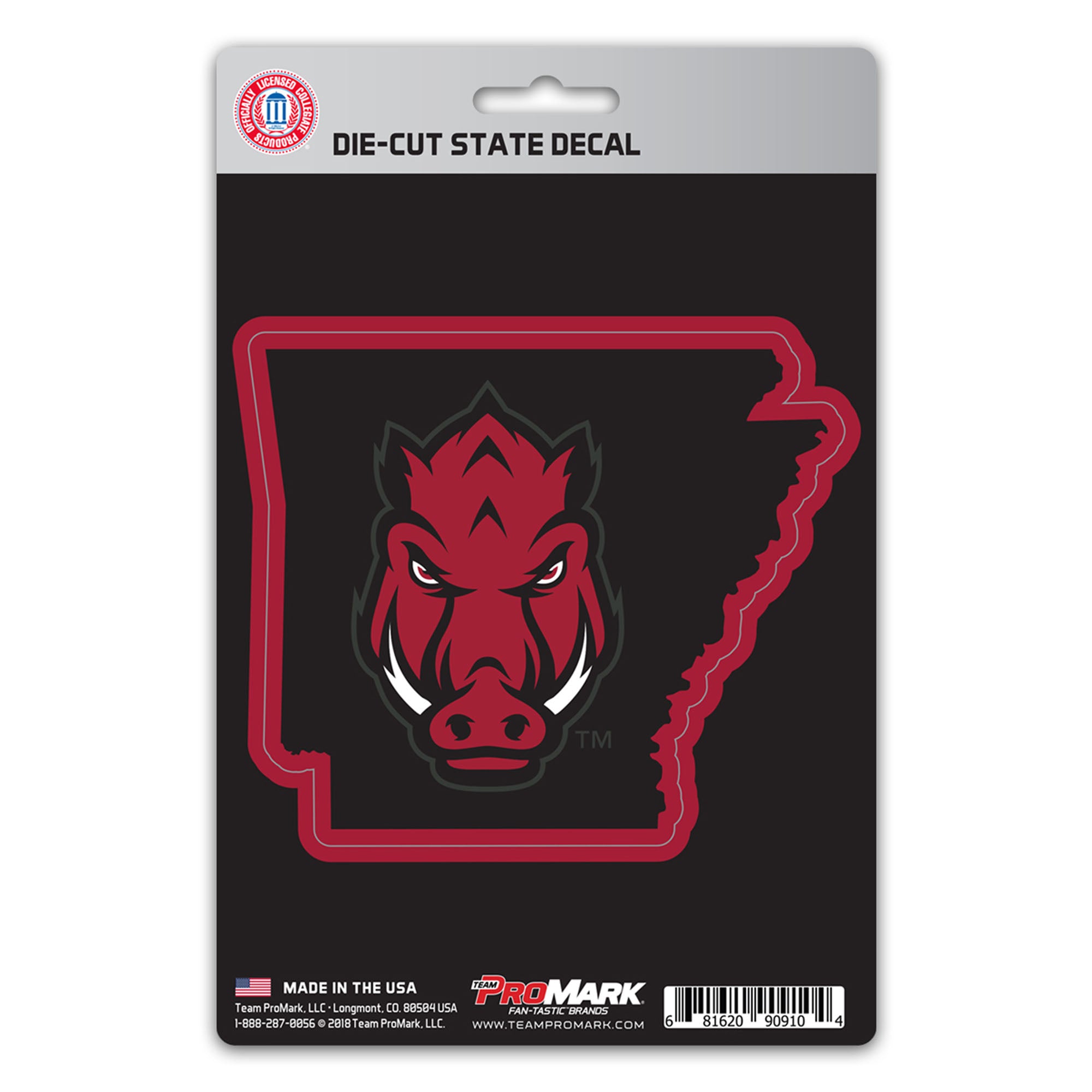 Arkansas Razorbacks Team State Shape Decal Sticker