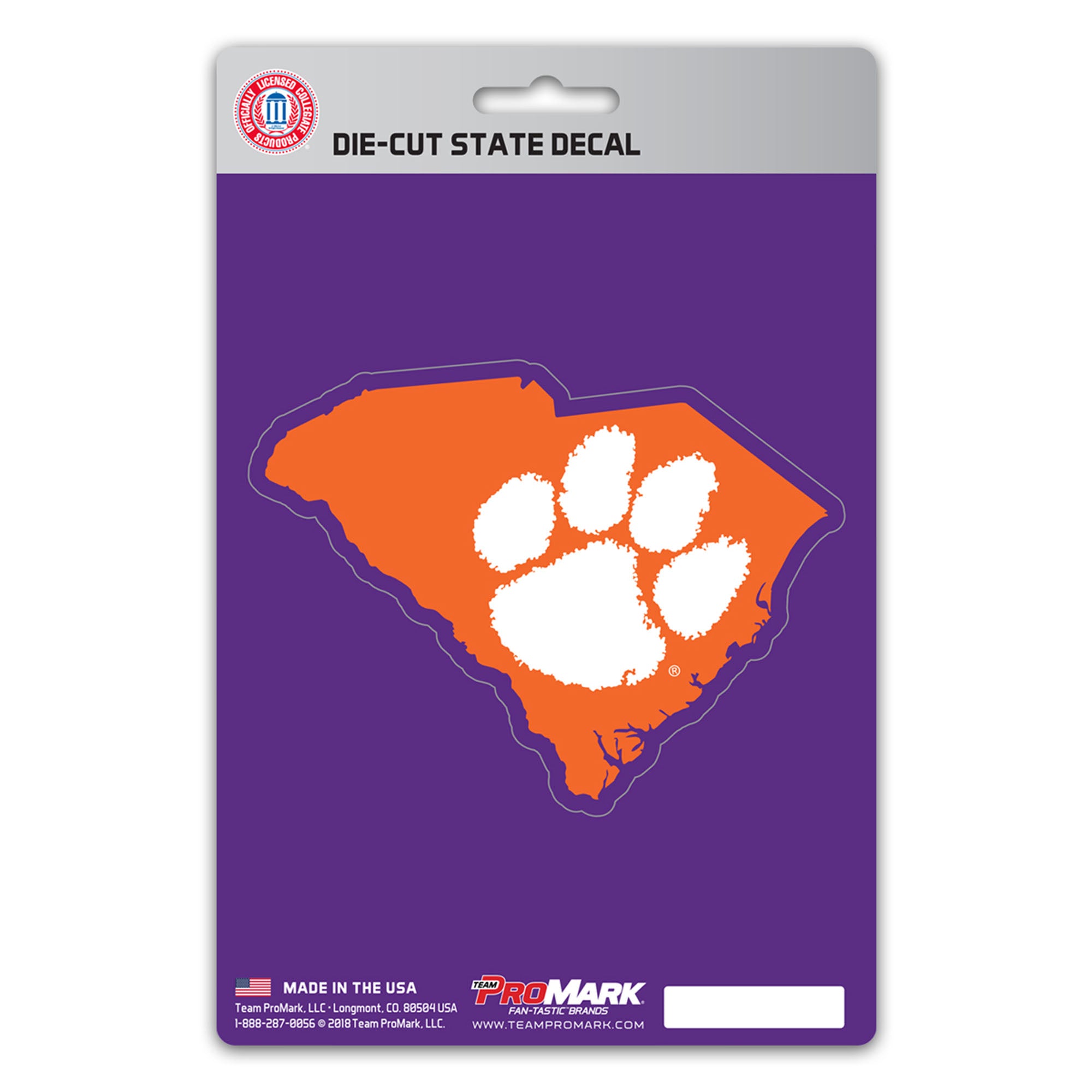 Clemson Tigers Team State Shape Decal Sticker