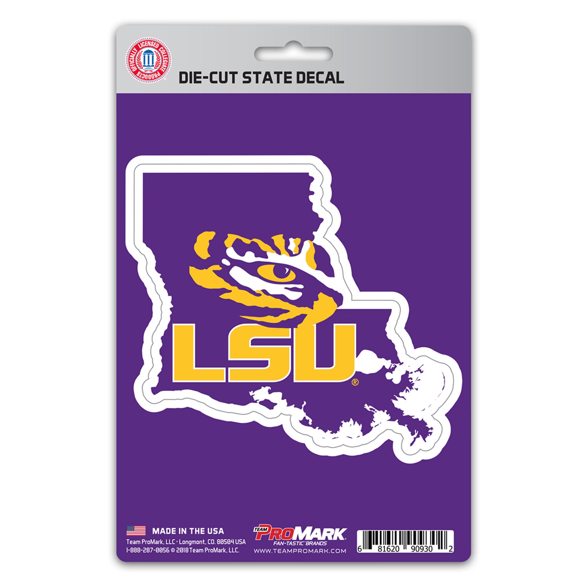 LSU Tigers Team State Shape Decal Sticker