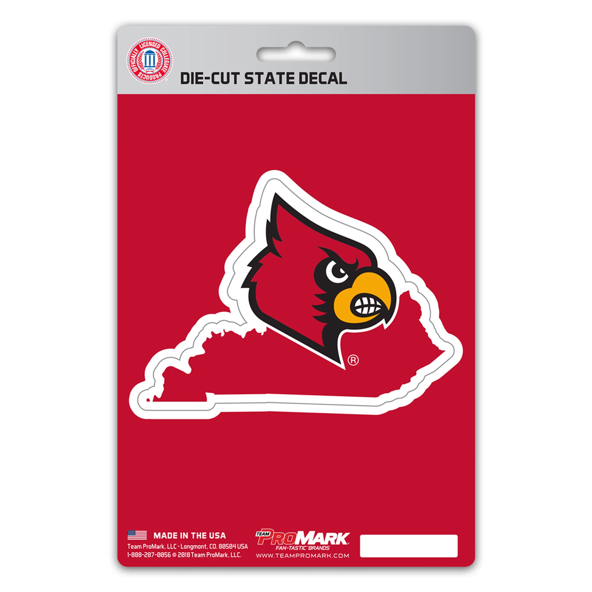 Louisville Cardinals Team State Shape Decal Sticker