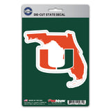 Miami Hurricanes Team State Shape Decal Sticker