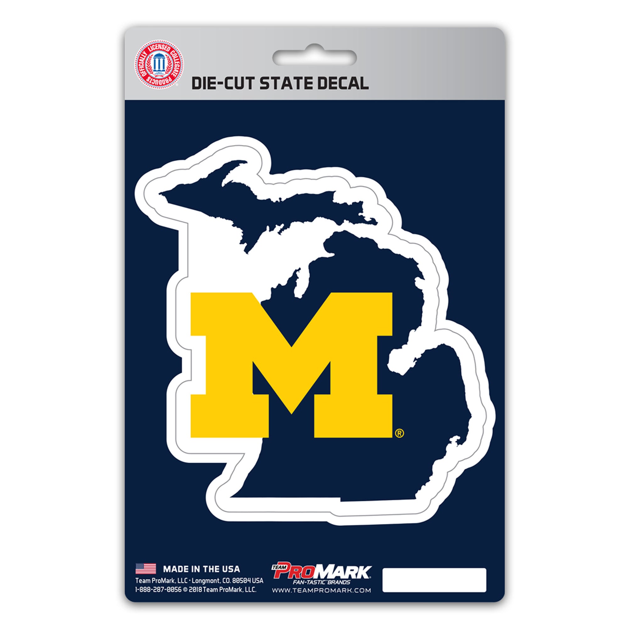 Michigan Wolverines Team State Shape Decal Sticker