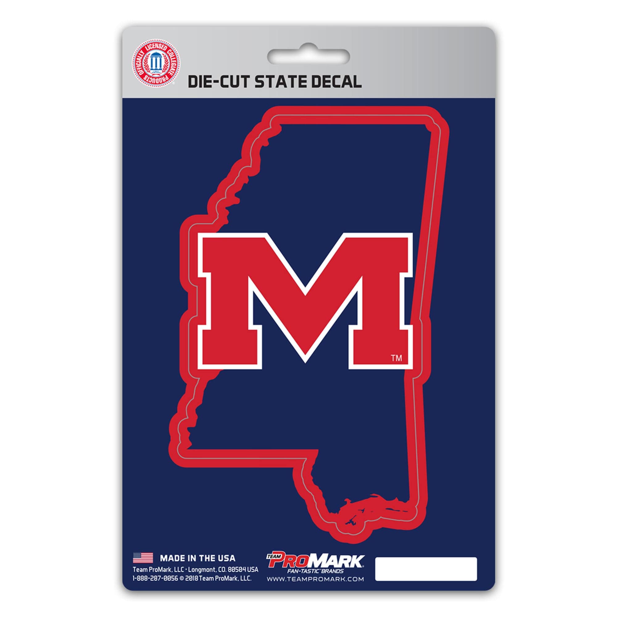 Ole Miss Rebels Team State Shape Decal Sticker - Ole Miss