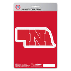 Nebraska Cornhuskers Team State Shape Decal Sticker - Nebraska