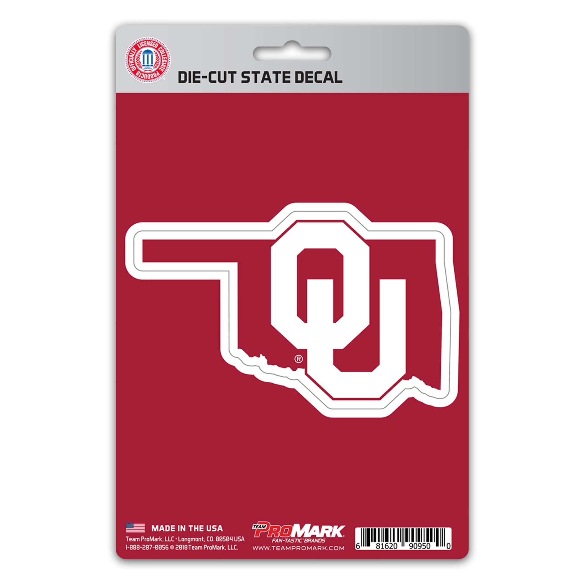 Oklahoma Sooners Team State Shape Decal Sticker