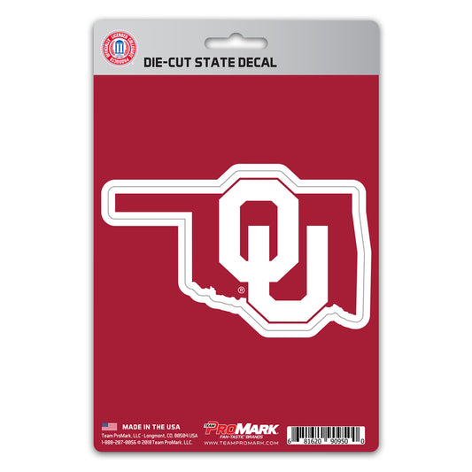 Oklahoma Sooners Team State Shape Decal Sticker - Oklahoma