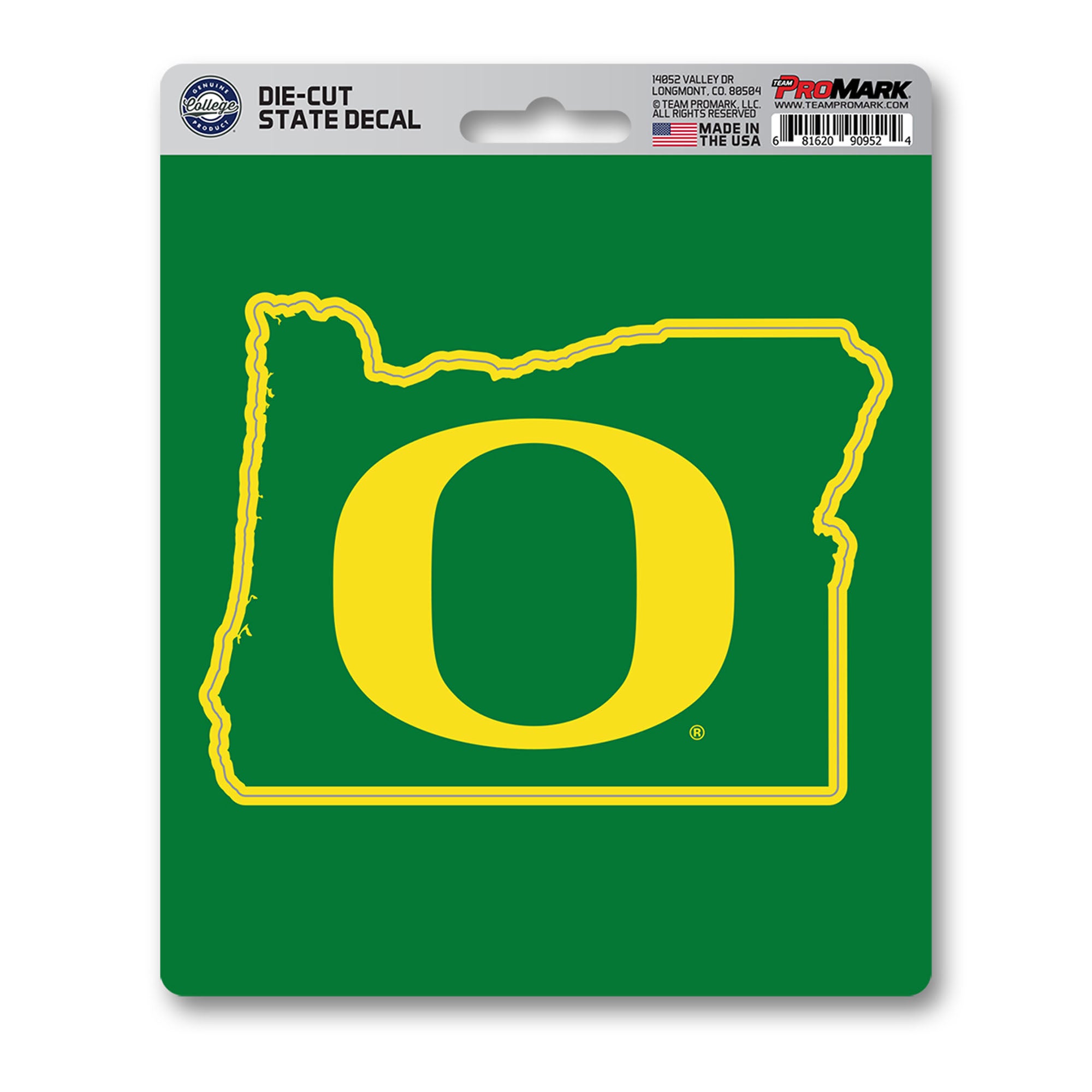 Oregon Ducks Team State Shape Decal Sticker