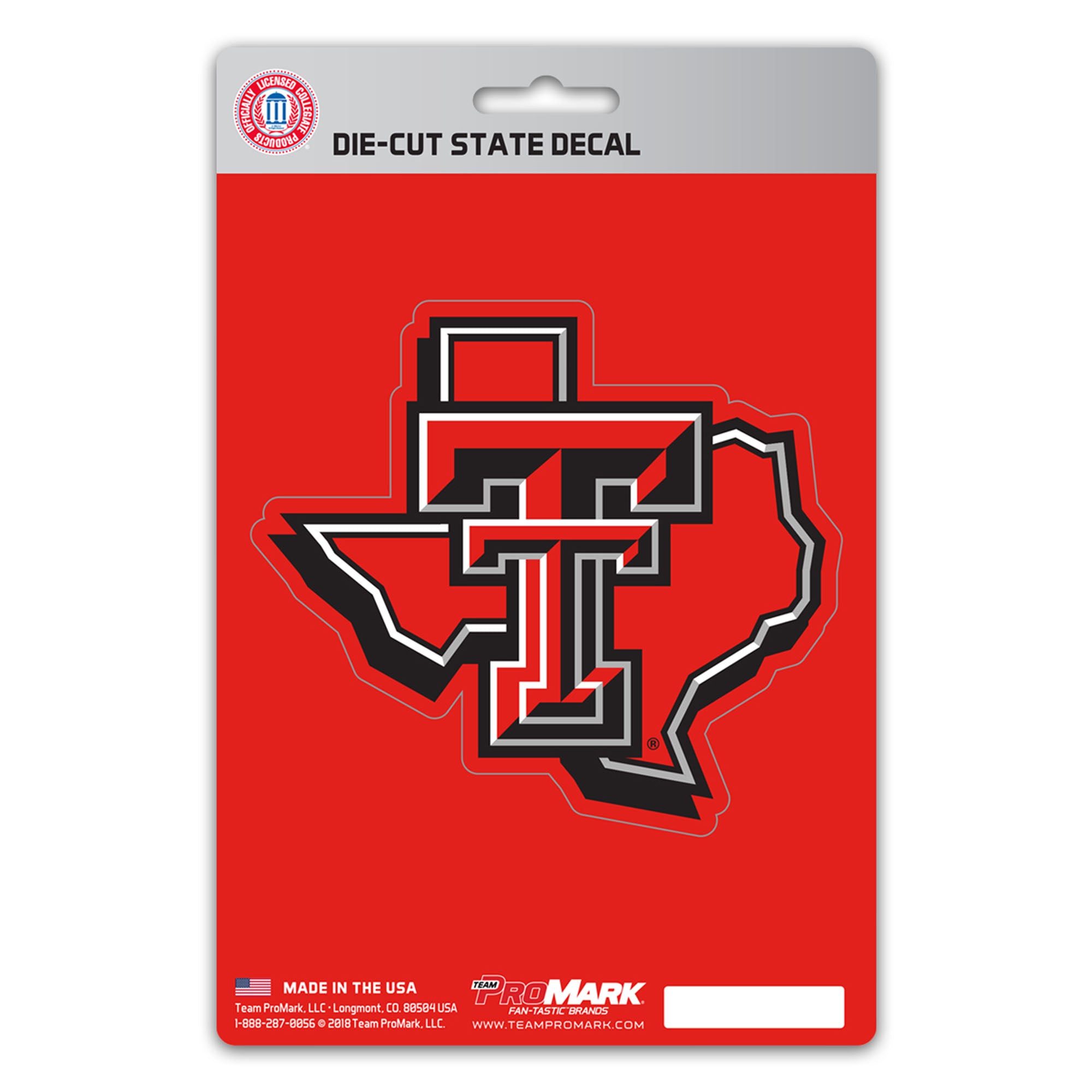 Texas Tech Red Raiders Team State Shape Decal Sticker