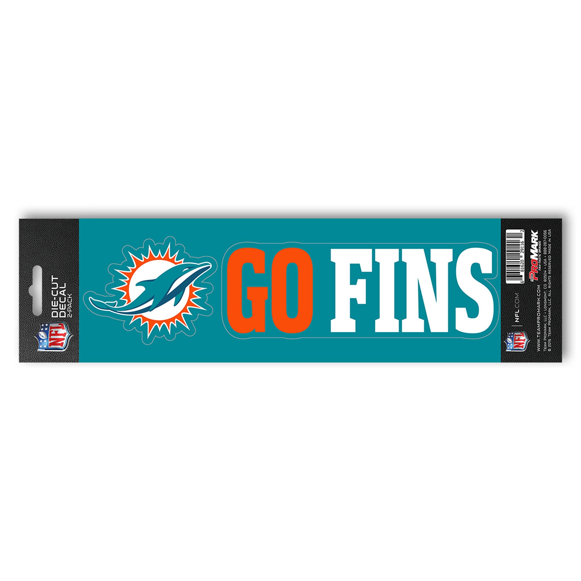 Miami Dolphins 2 Piece Team Slogan Decal Sticker Set