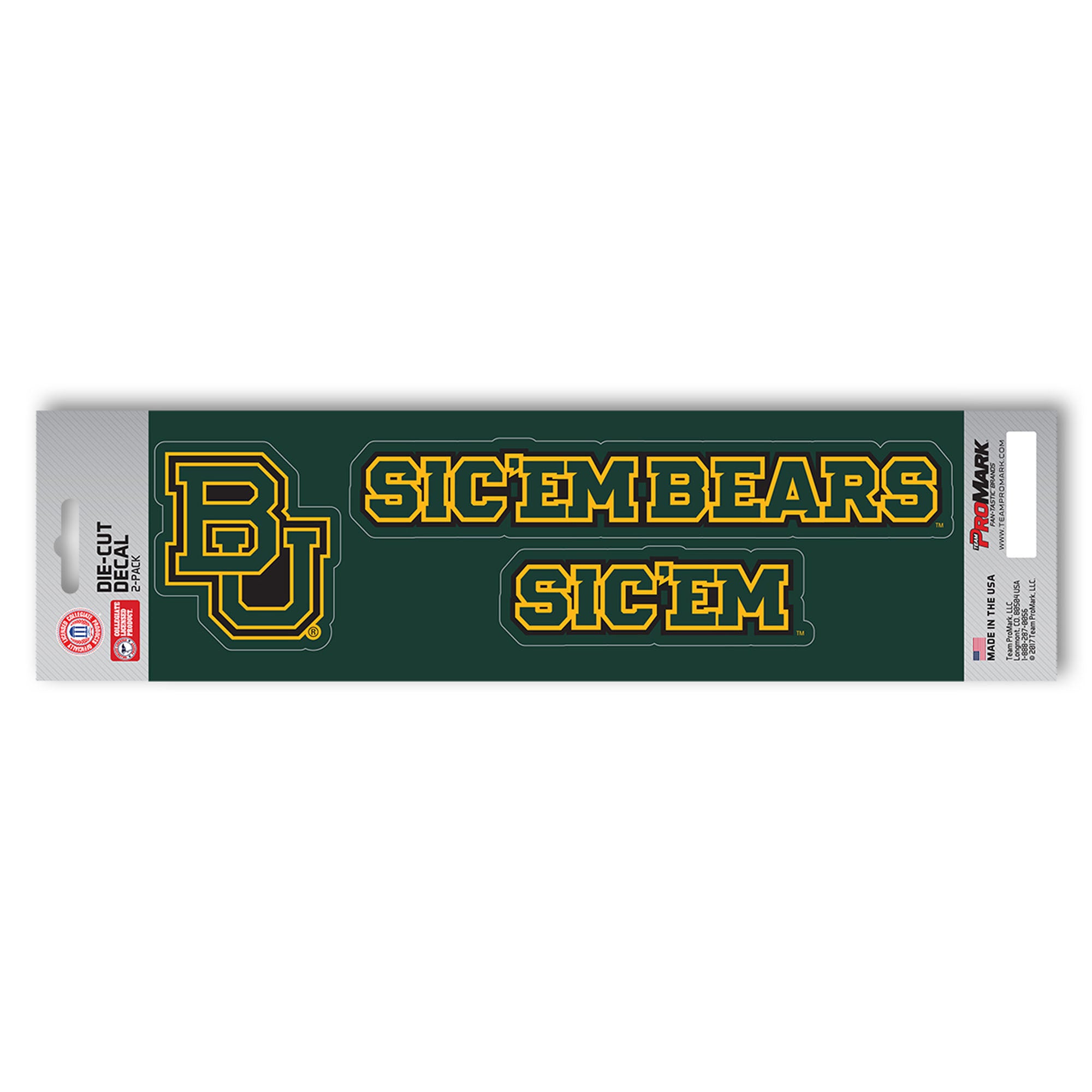 Baylor Bears 2 Piece Team Slogan Decal Sticker Set