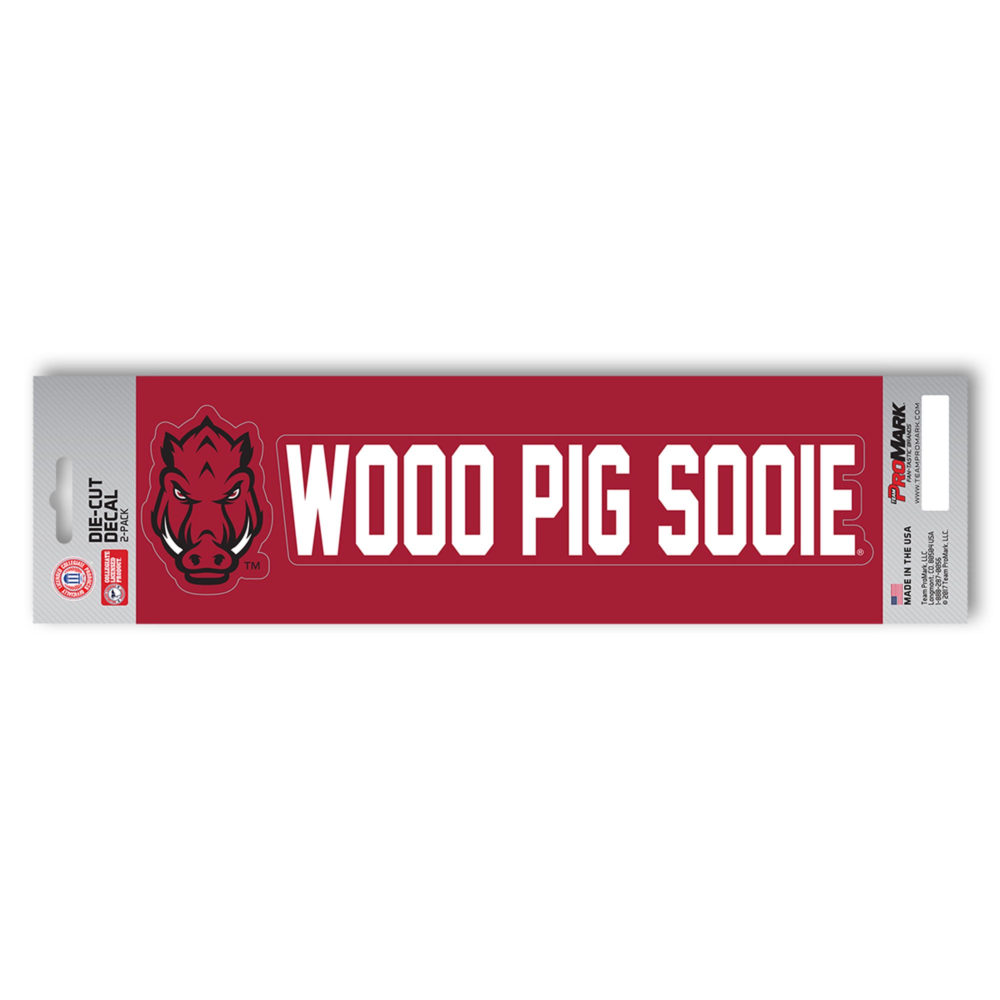 Arkansas Razorbacks 2 Piece Team Slogan Decal Sticker Set