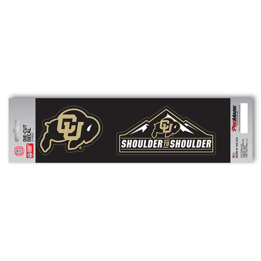 Colorado Buffaloes 2 Piece Team Slogan Decal Sticker Set - Colorado