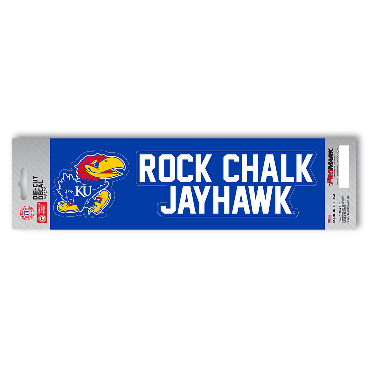 Kansas Jayhawks 2 Piece Team Slogan Decal Sticker Set