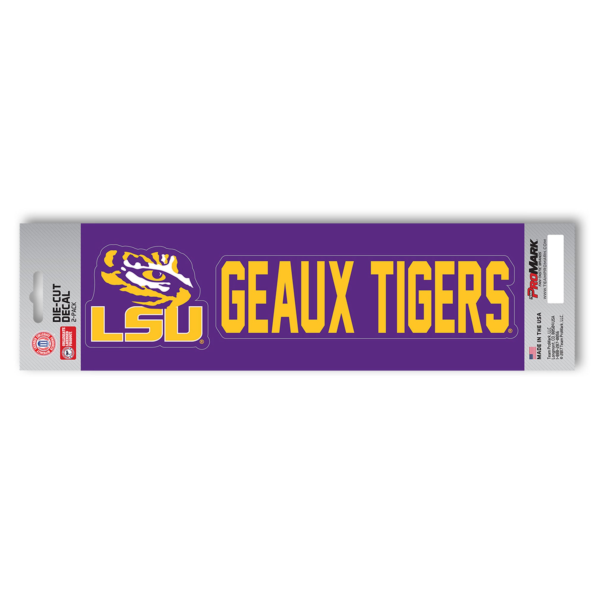 LSU Tigers 2 Piece Team Slogan Decal Sticker Set