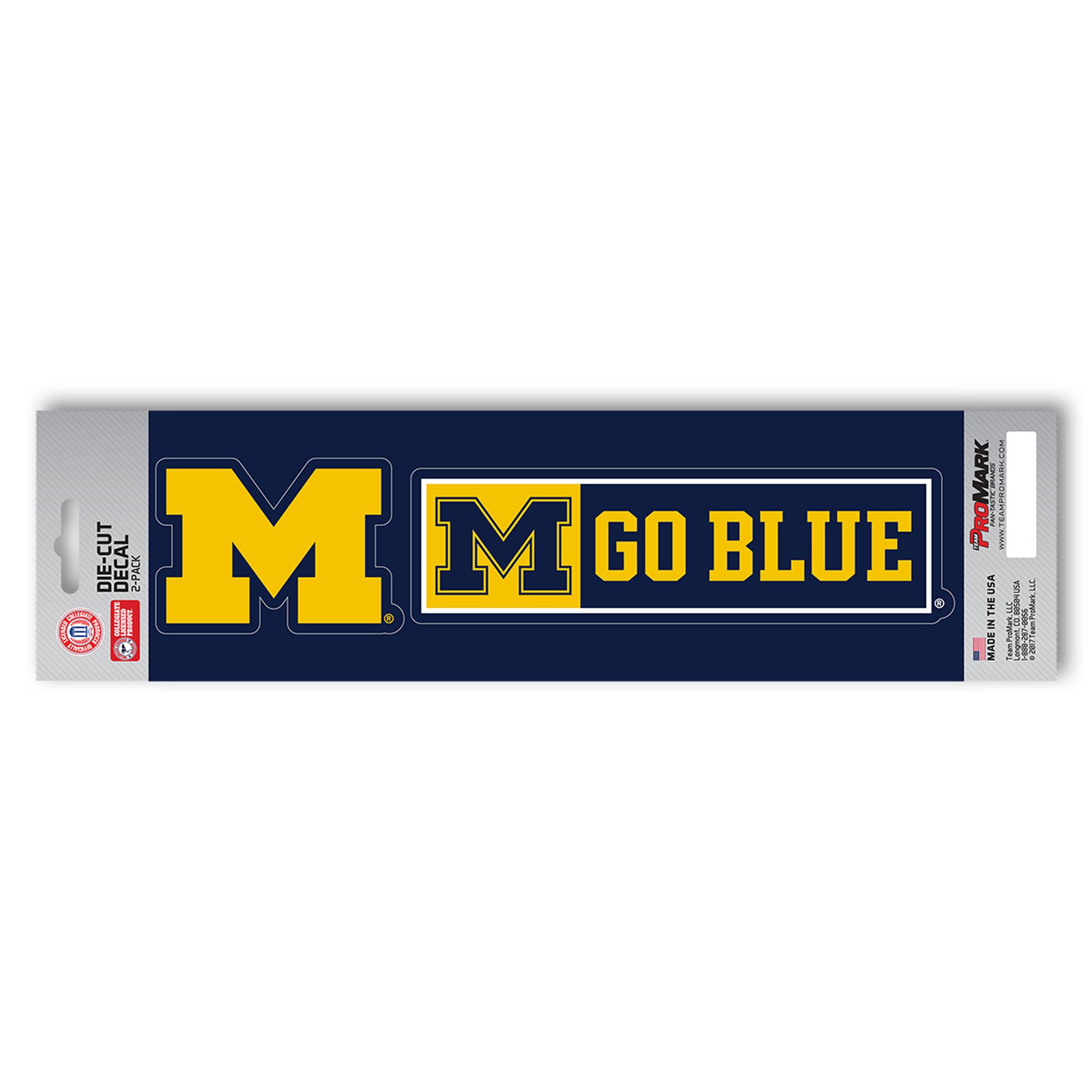 Michigan Wolverines 2 Piece Team Slogan Decal Sticker Set