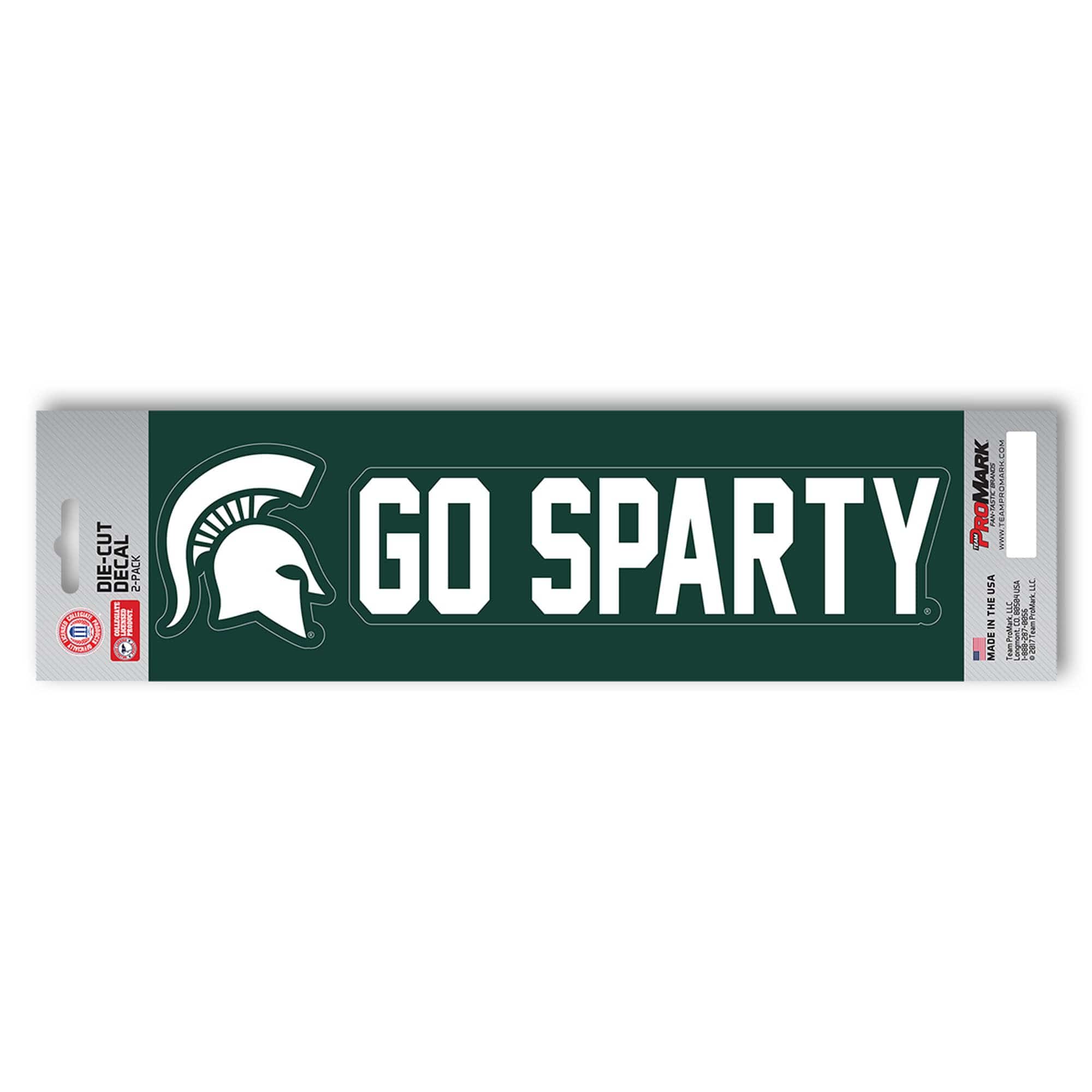 Michigan State Spartans 2 Piece Team Slogan Decal Sticker Set