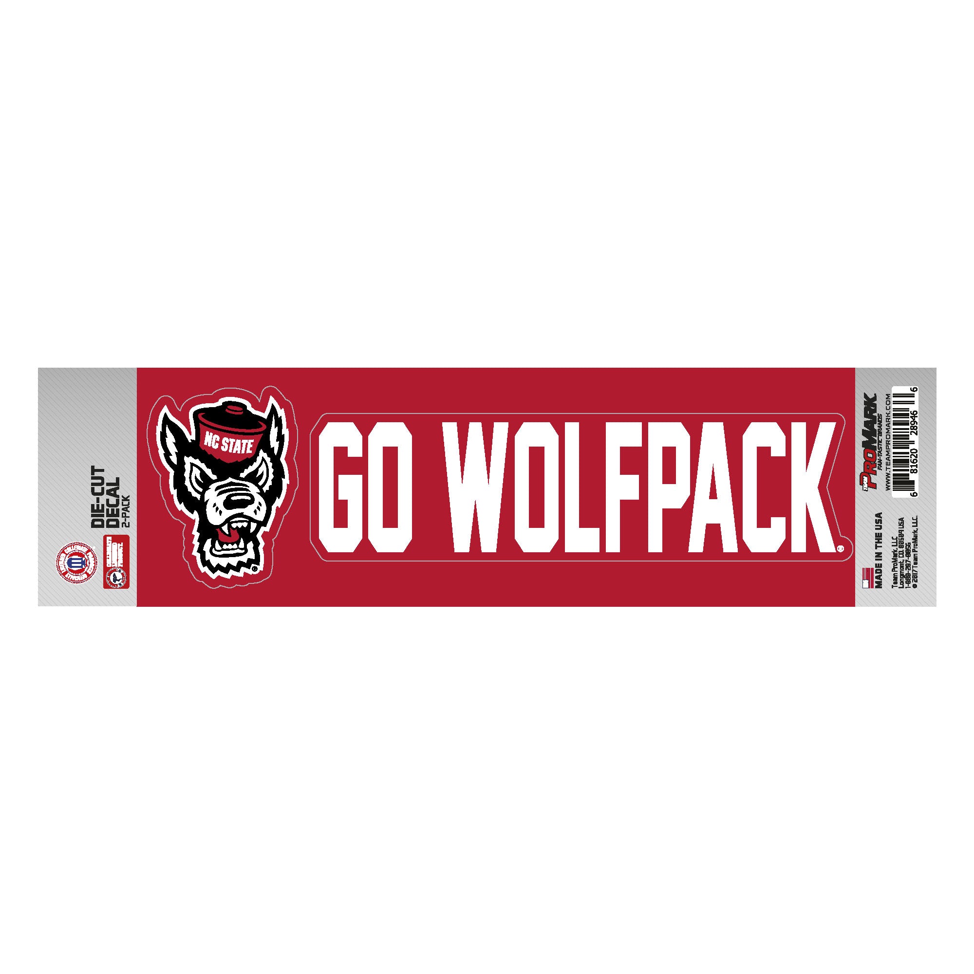 NC State Wolfpack 2 Piece Team Slogan Decal Sticker Set