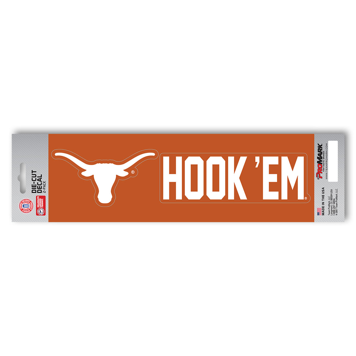 Texas Longhorns 2 Piece Team Slogan Decal Sticker Set