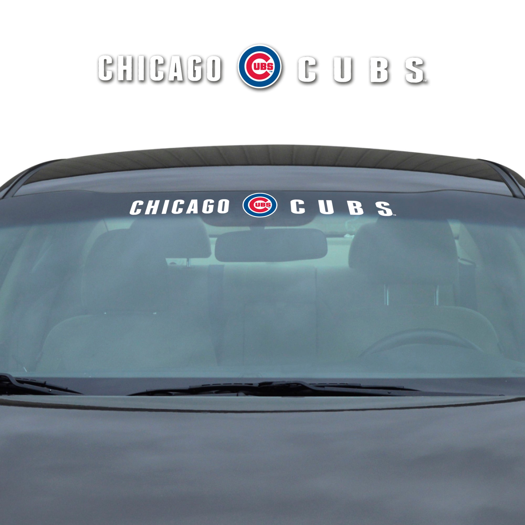 Chicago Cubs Sun Stripe Windshield Decal 3.25 in. x 34 in.