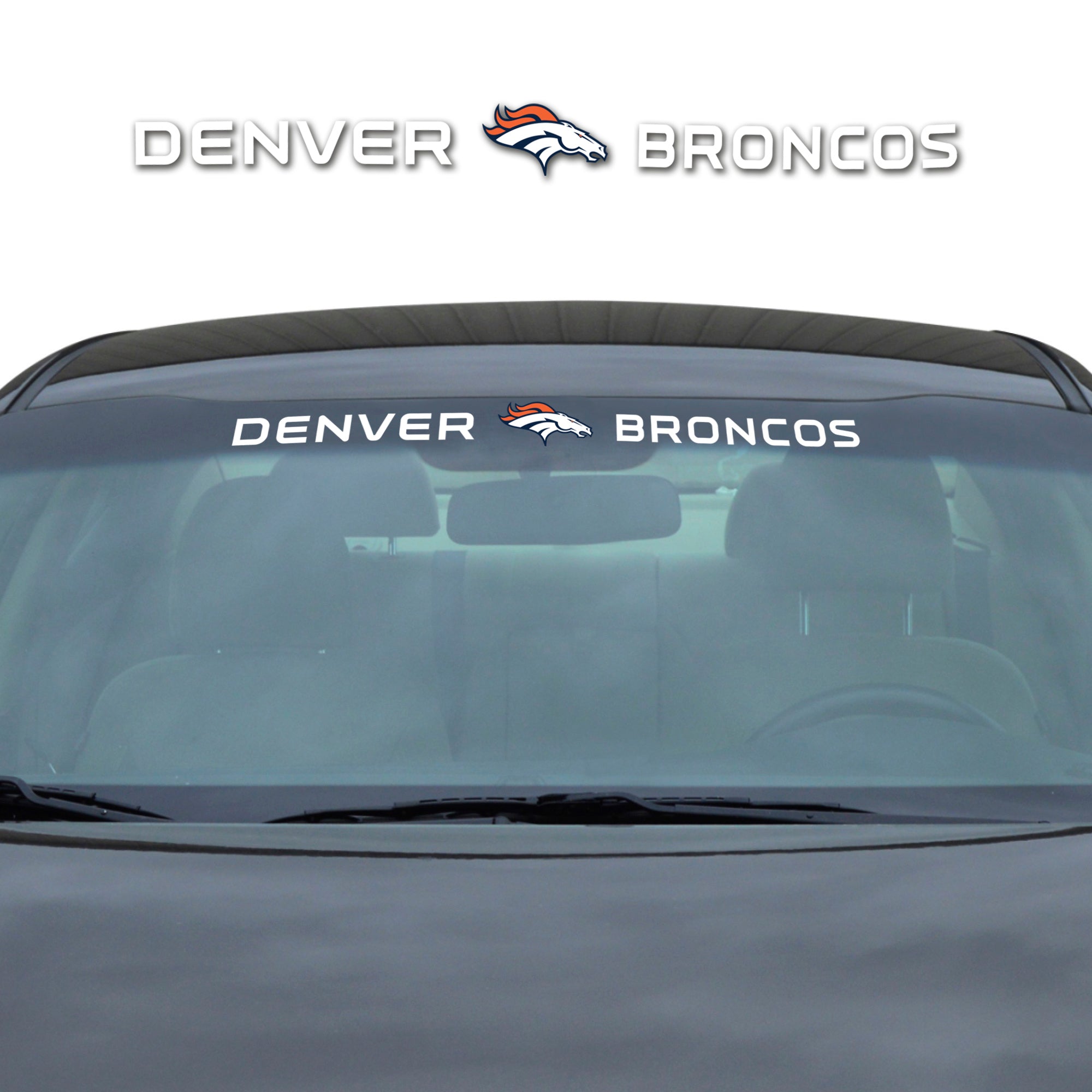 Denver Broncos Sun Stripe Windshield Decal 3.25 in. x 34 in.