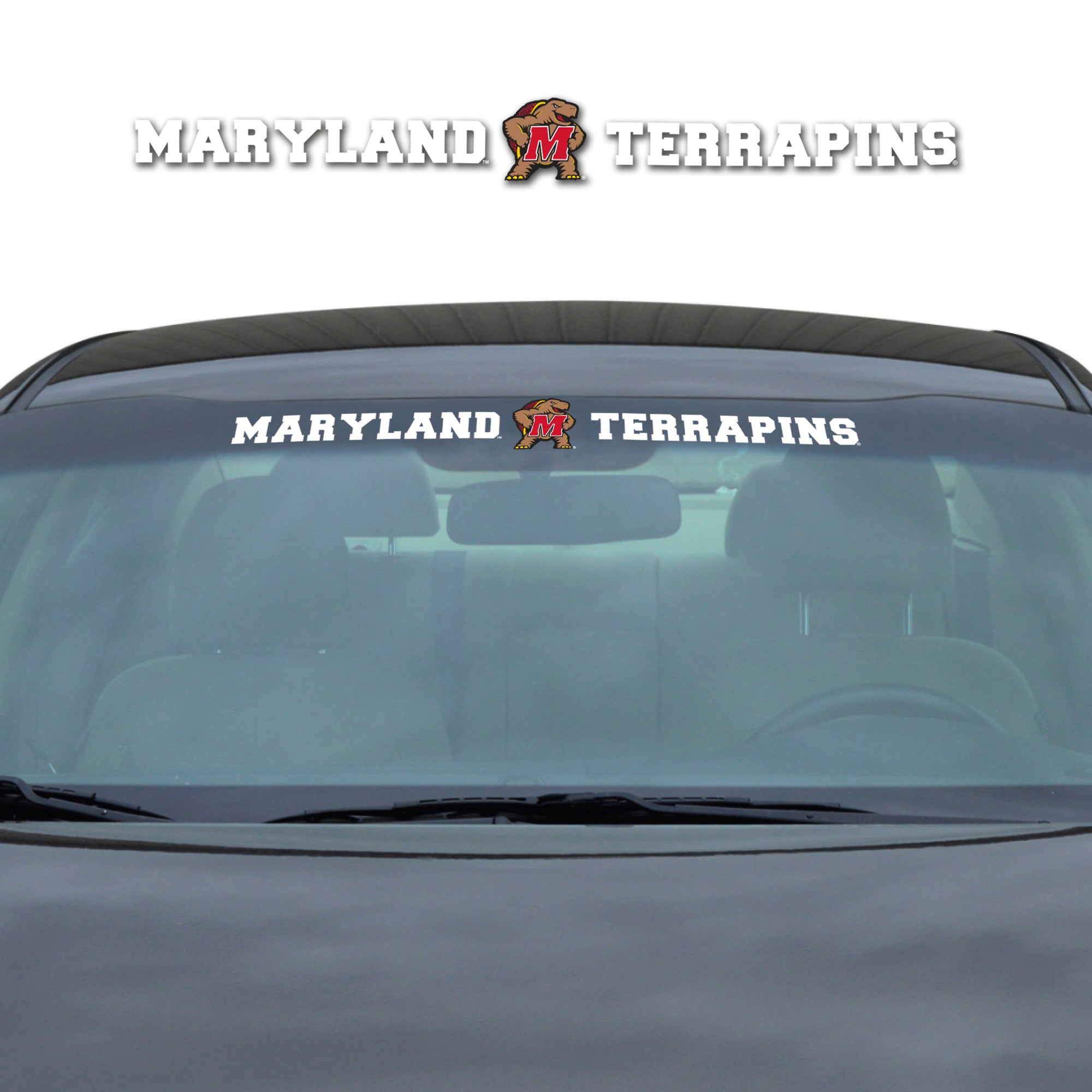 Maryland Terrapins Sun Stripe Windshield Decal 3.25 in. x 34 in.