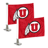 Utah Utes Ambassador Car Flags - 2 Pack Mini Auto Flags, 4in X 6in