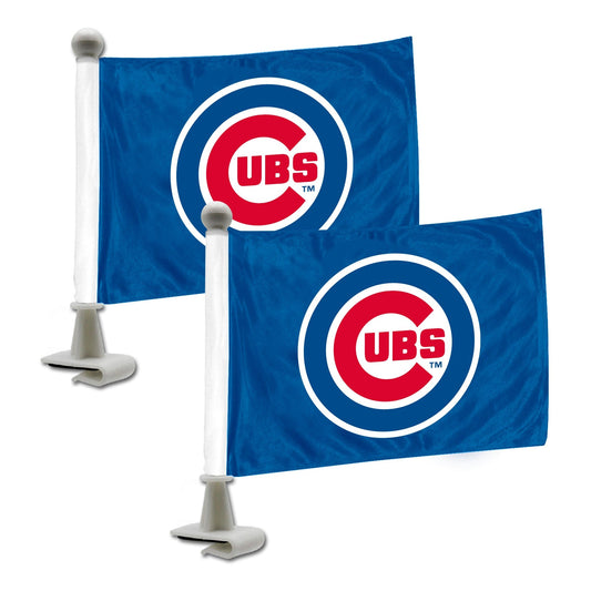 Chicago Cubs Ambassador Car Flags - 2 Pack Mini Auto Flags, 4in X 6in - Chicago Cubs