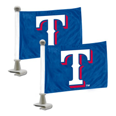 Texas Rangers Ambassador Car Flags - 2 Pack Mini Auto Flags, 4in X 6in