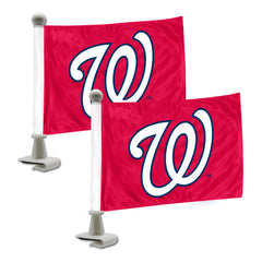 Washington Nationals Ambassador Car Flags - 2 Pack Mini Auto Flags, 4in X 6in