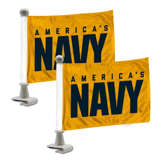 U.S. Navy Ambassador Car Flags - 2 Pack Mini Auto Flags, 4in X 6in