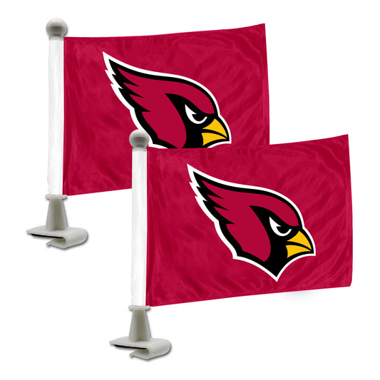 Arizona Cardinals Ambassador Car Flags - 2 Pack Mini Auto Flags, 4in X 6in