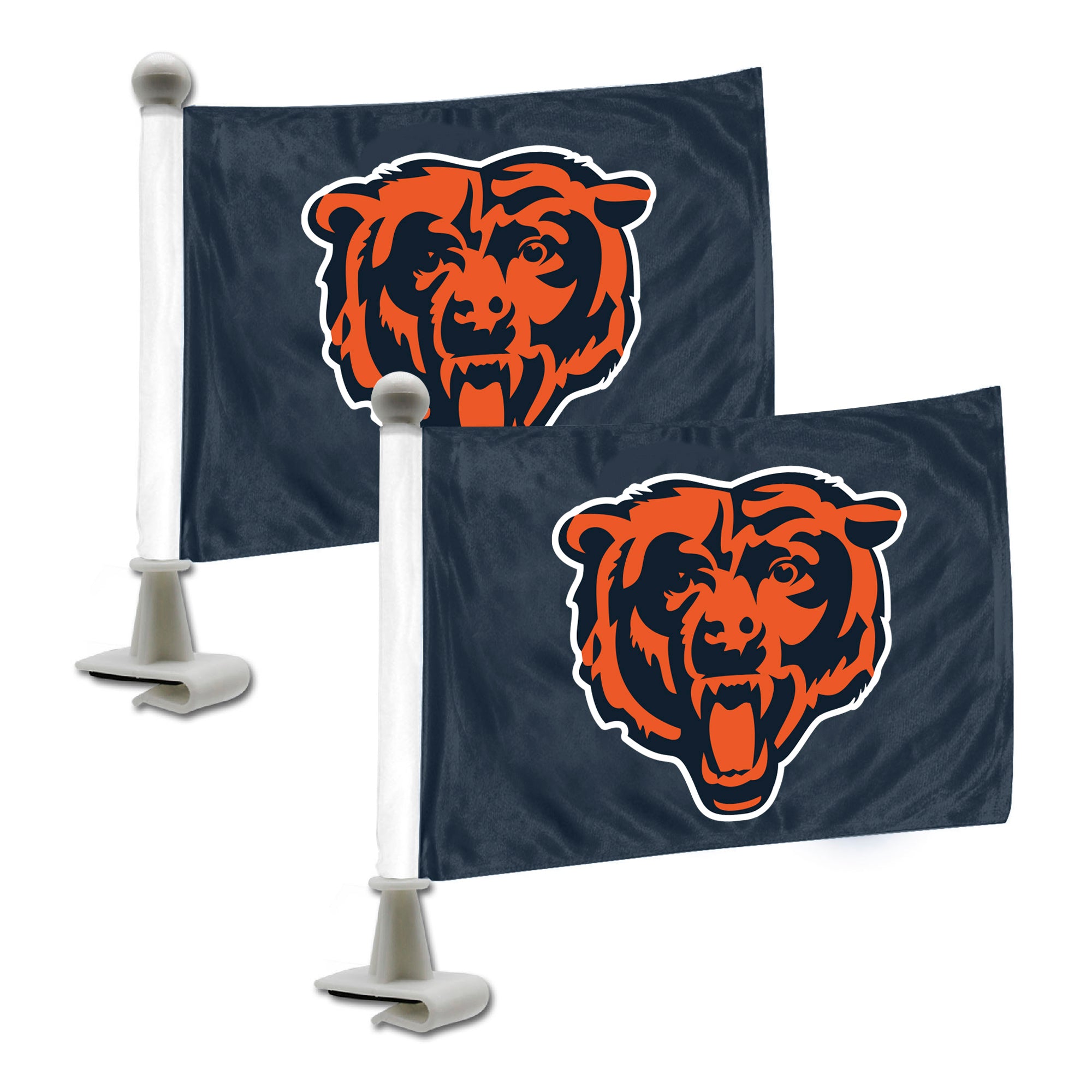 Chicago Bears Ambassador Car Flags - 2 Pack Mini Auto Flags, 4in X 6in