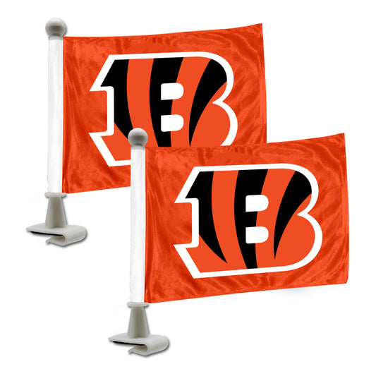 Cincinnati Bengals Ambassador Car Flags - 2 Pack Mini Auto Flags, 4in X 6in