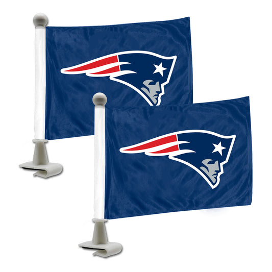 New England Patriots Ambassador Car Flags - 2 Pack Mini Auto Flags, 4in X 6in - New England Patriots