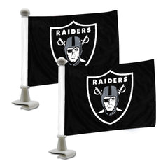 Las Vegas Raiders Ambassador Car Flags, Black - 2 Pack Mini Auto Flags, 4in X 6in