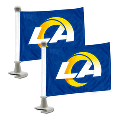 Los Angeles Rams Ambassador Car Flags - 2 Pack Mini Auto Flags, 4in X 6in