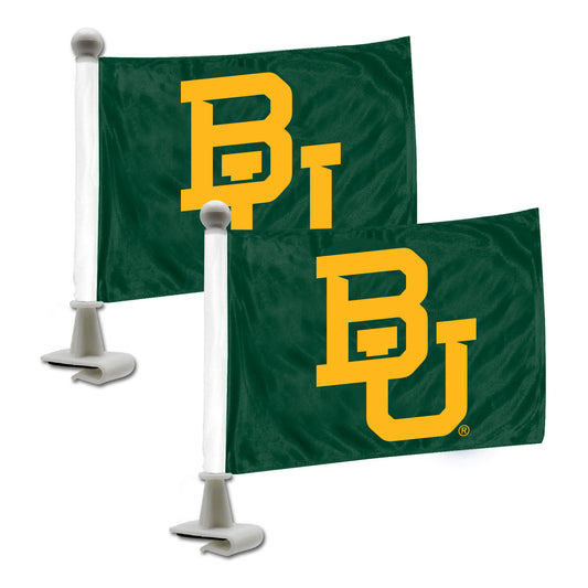 Baylor Bears Ambassador Car Flags - 2 Pack Mini Auto Flags, 4in X 6in